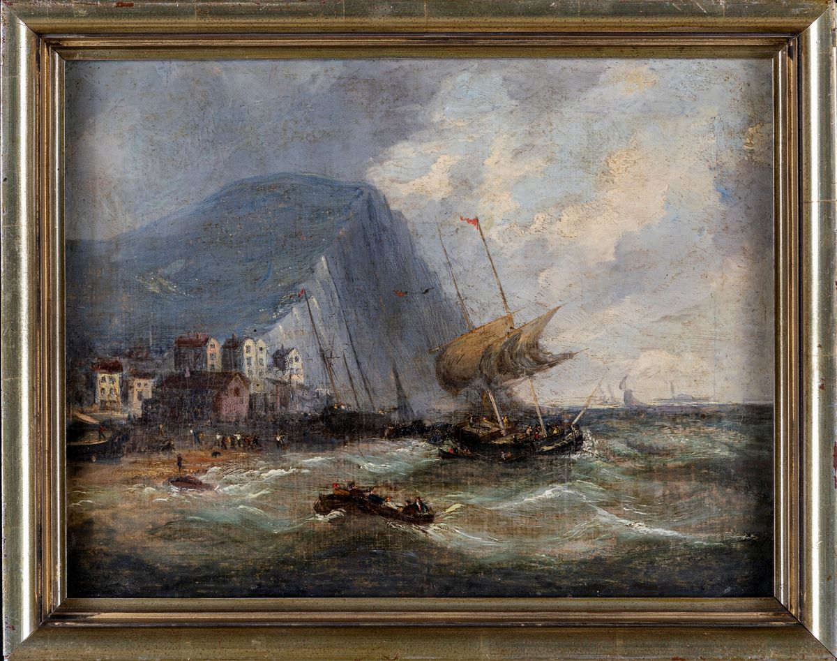 Pittore del XIX Secolo - Marina in Burrasca