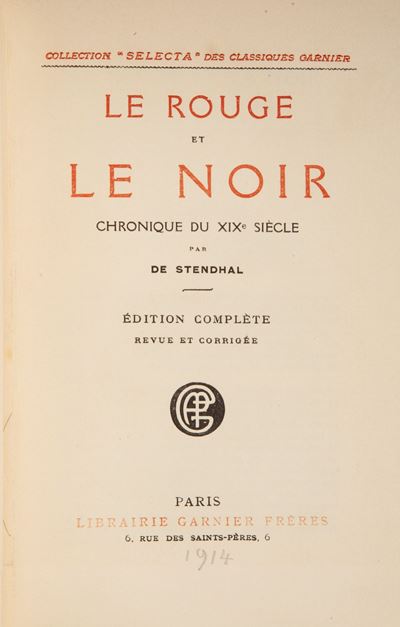 Stendhal (marie-henri Beyle) - le Rouge Et le Noir