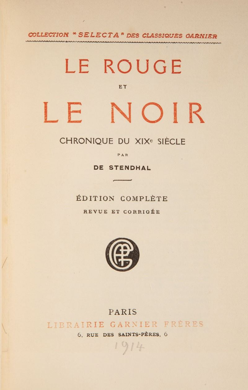 Stendhal (marie-henri Beyle) - le Rouge Et le Noir