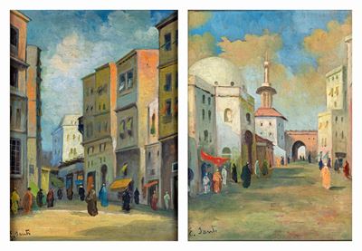 A) Figure in Strada B) Andando alla Moschea