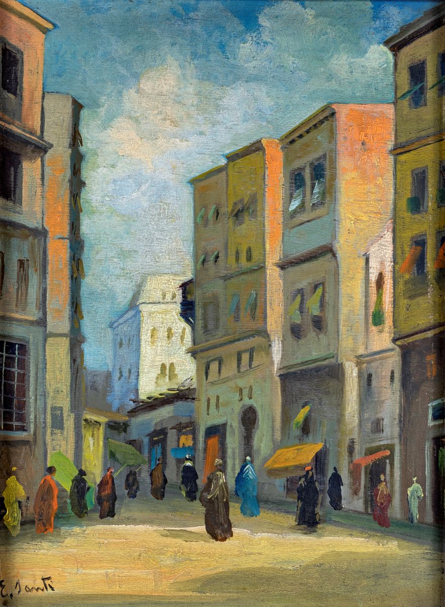 A) Figure in Strada B) Andando alla Moschea