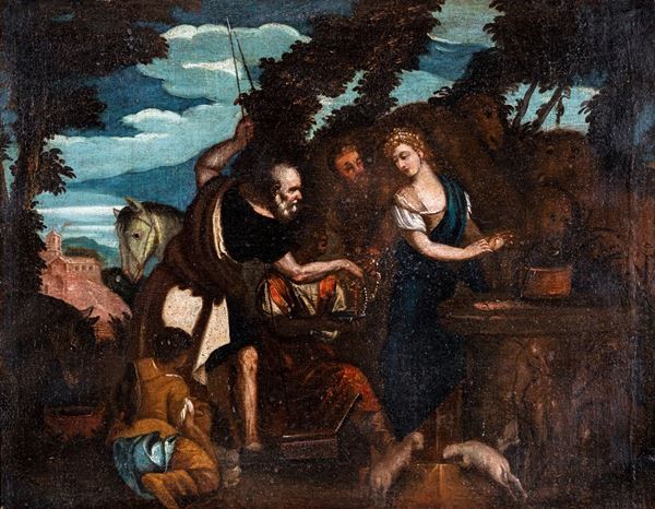 Pittore del XVII secolo - Rebecca al pozzo