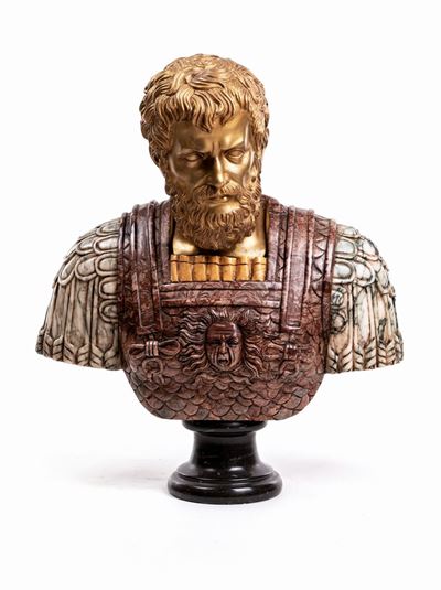 Busto di Condottiero in Marmo, XX Secolo