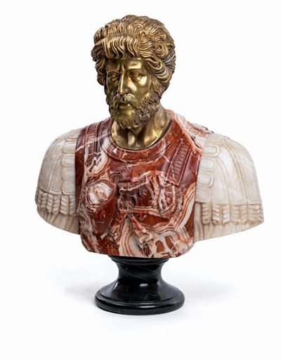 Busto di Condottiero in Marmo, XX Secolo