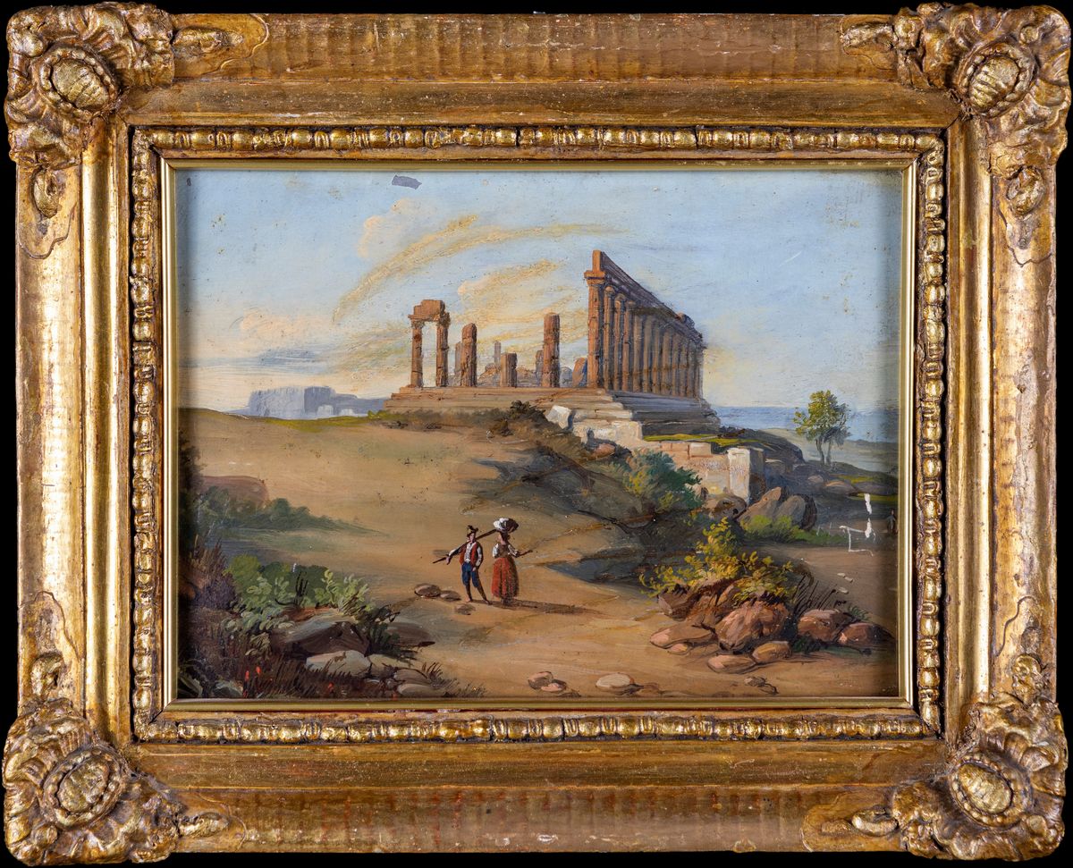 Pittore del XIX Secolo - Veduta della Valle dei Templi