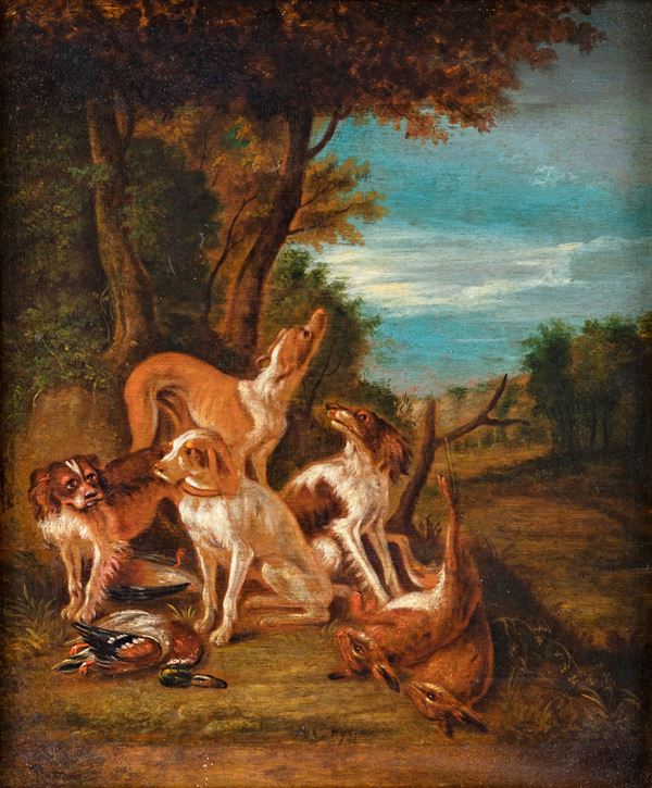 Adriaen  De Gryff - Cani da caccia e selvaggina