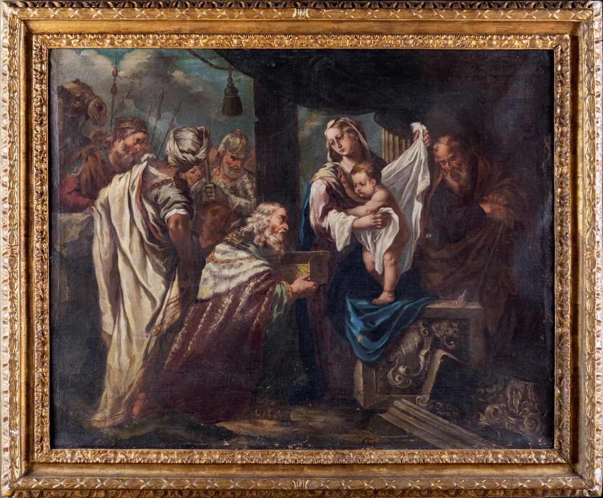 Pittore Napoletano del XVIII Secolo - Adorazione dei Magi