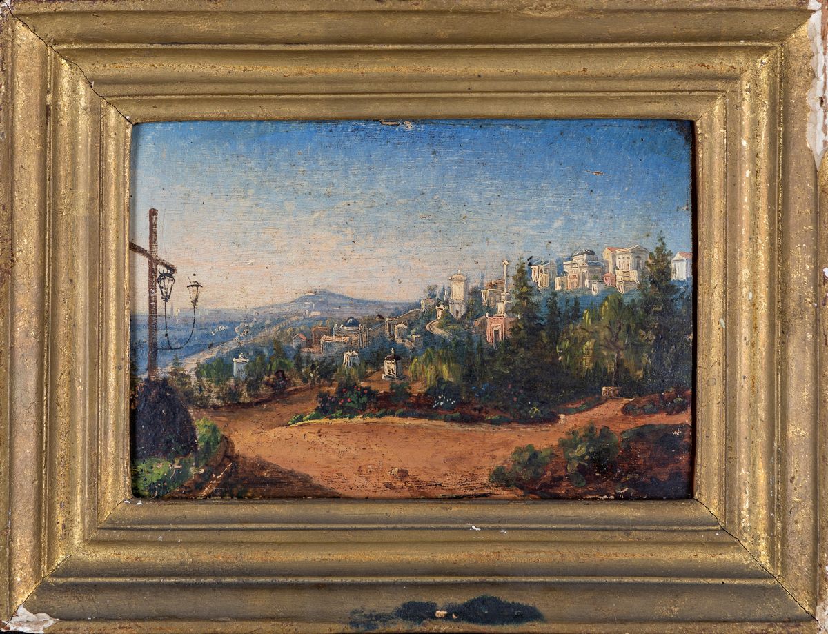 Scuola di Posillipo - Veduta del Cimitero Monumentale di Napoli a Poggioreale