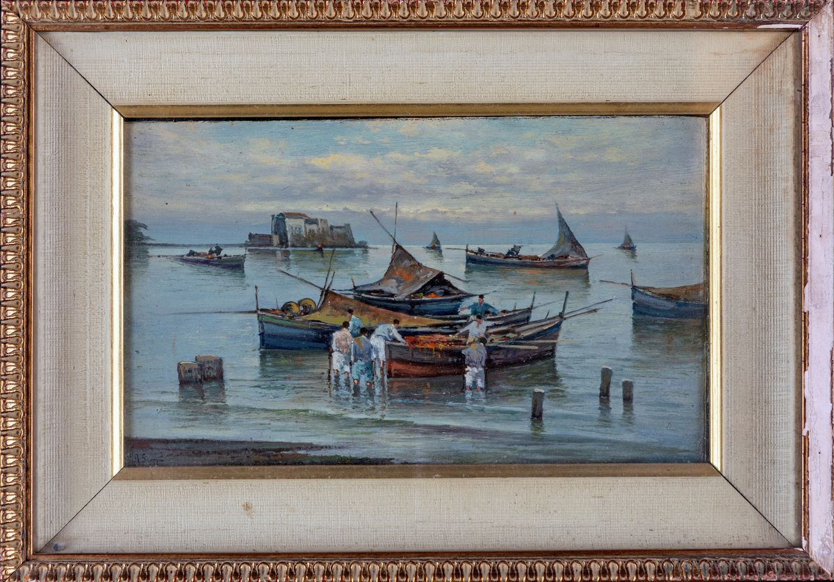 Raimondo Scoppa - Pescatori con Barche