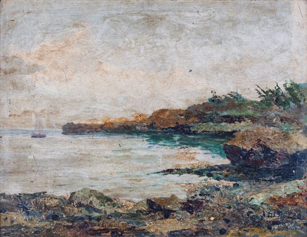 Pittore del XIX secolo - Veduta di golfo