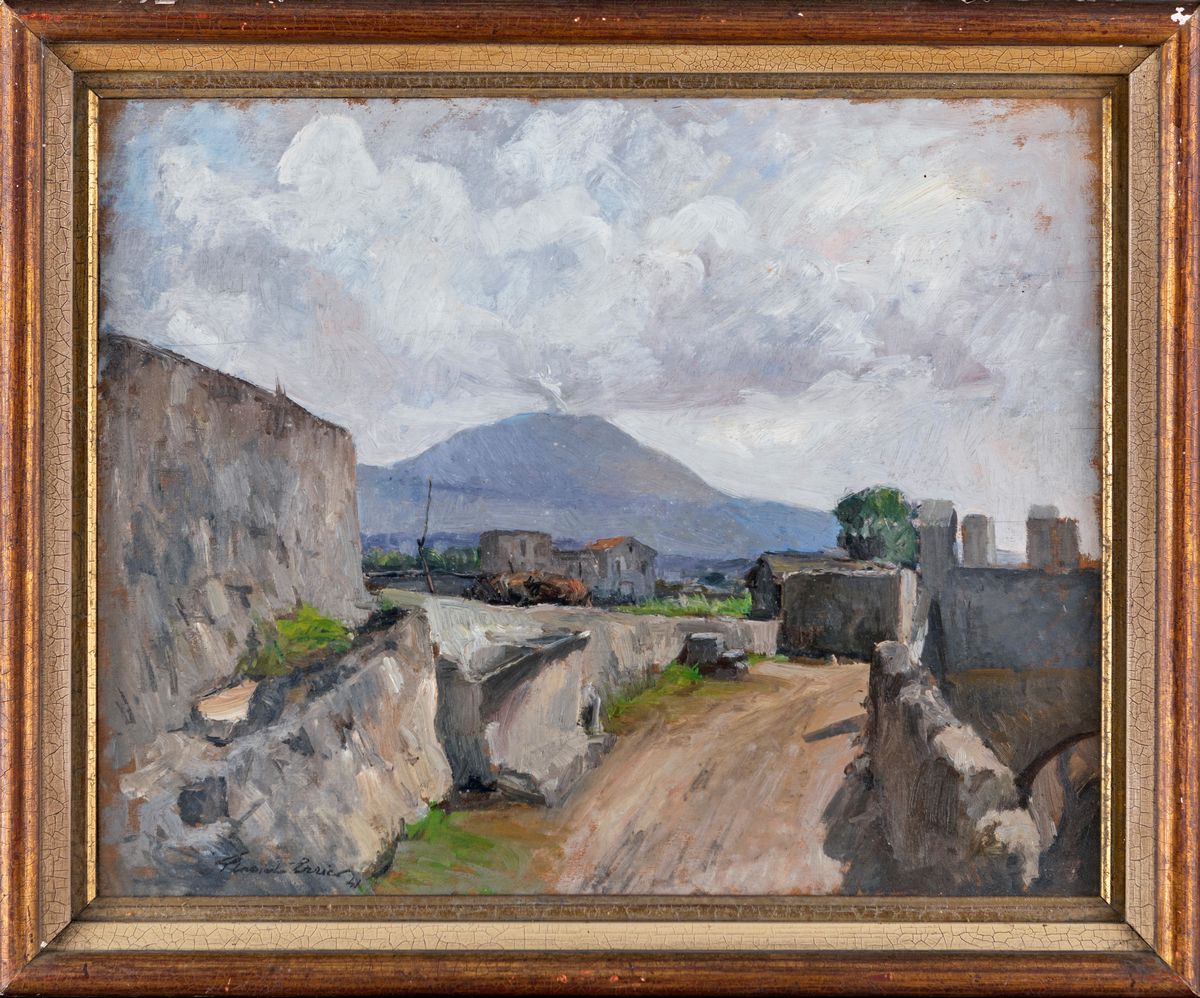 Errico Placido - Paesaggio con Vesuvio