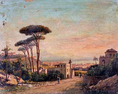 Veduta di Napoli con il Vesuvio e Capodimonte