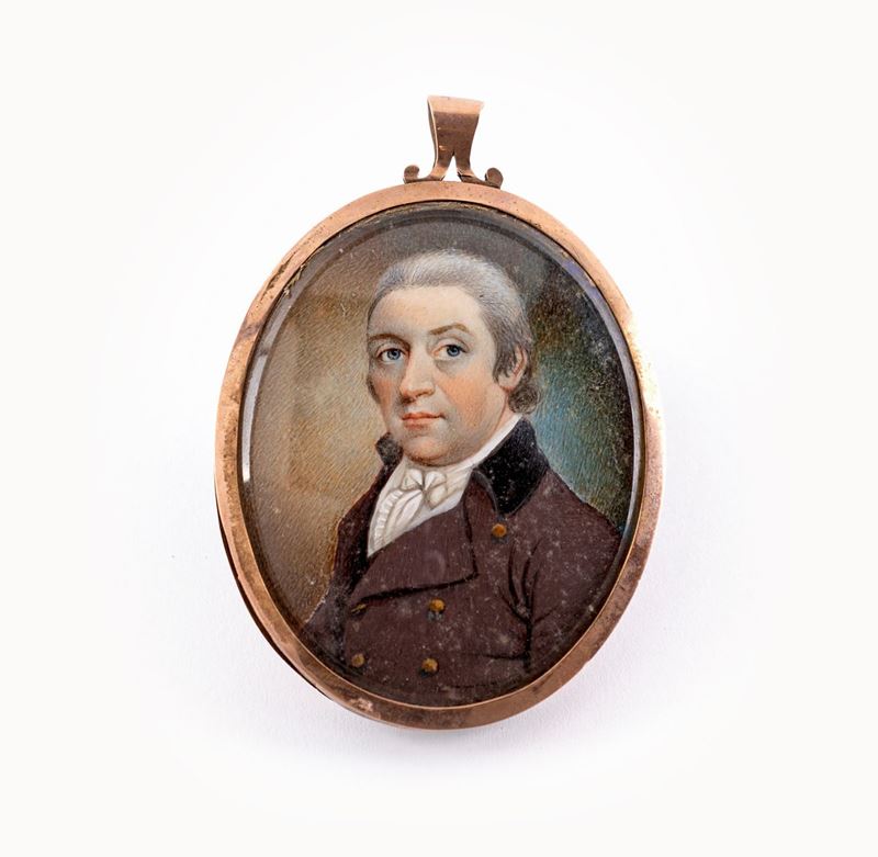 Miniaturista del XIX Secolo - Ritratto di Gentiluomo