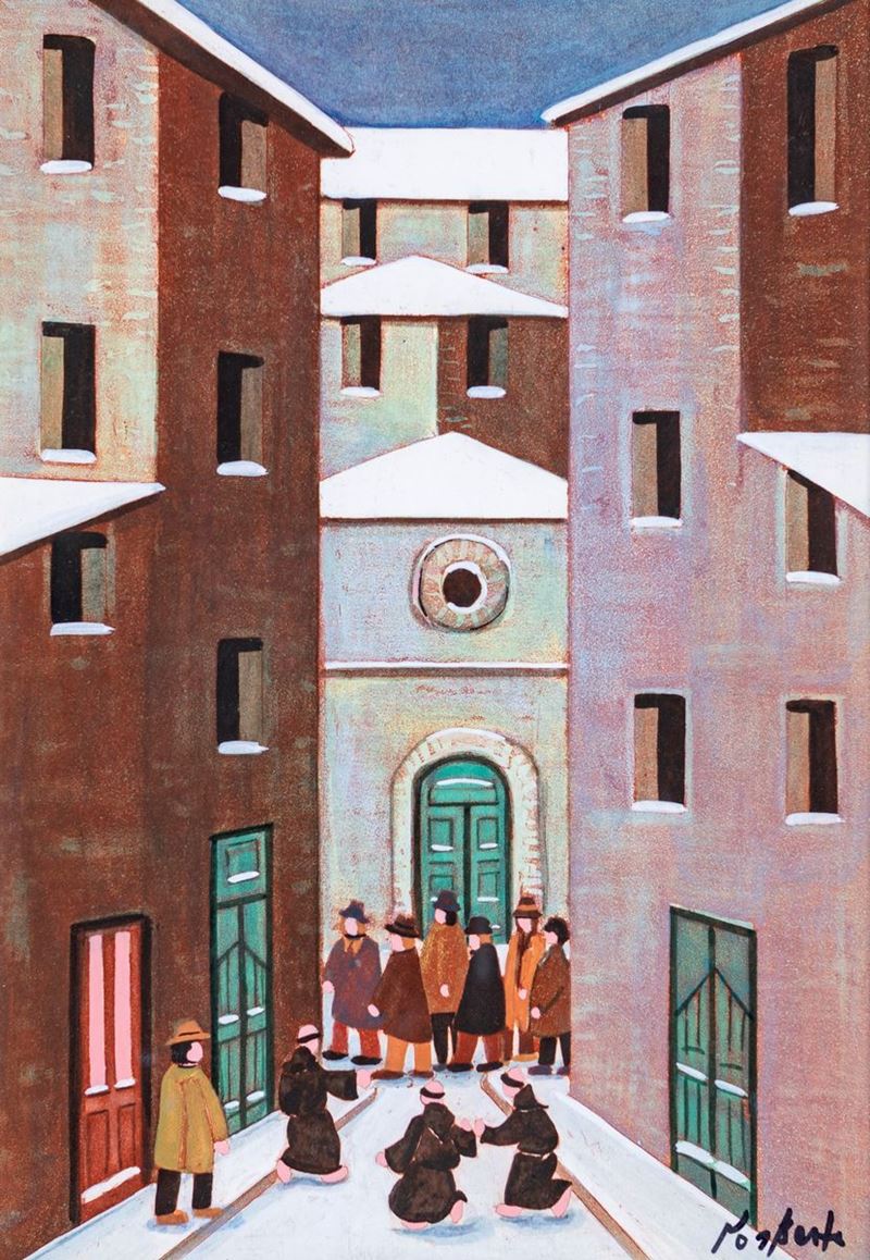 Norberto Proietti - Frati e Passanti a Spello