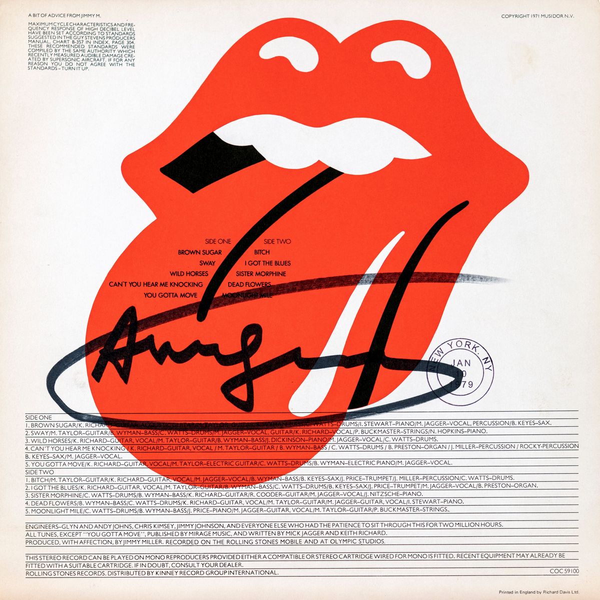 Andy Warhol - Cover Dell'album The Rolling Stones - Sticky Fingers