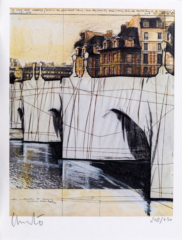 Christo - The Pont Neuf Wrapped, Project for Paris, 1976