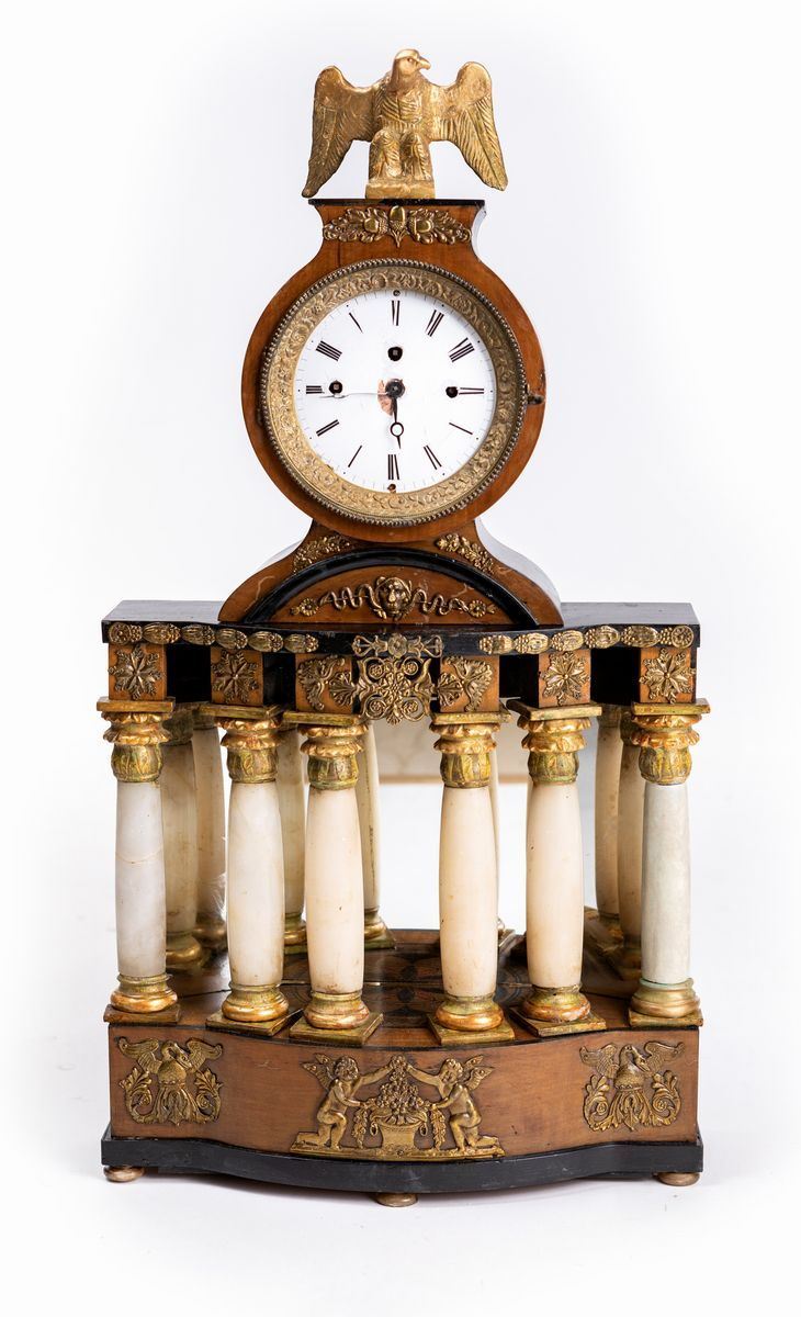 Pendola in Legno e Alabastro, Austria, Prima Metà del XIX Secolo