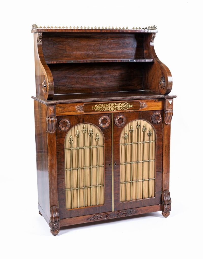 Credenza con Alzata in Palissandro, Inghilterra, XIX Secolo