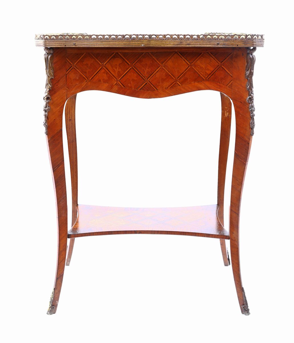 Piccolo Tavolino D'epoca Napoleone III in Legno di Rosa e di Frutto