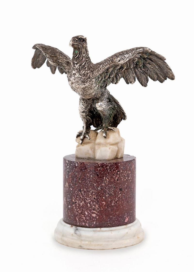 Aquila in Argento su Base in Porfido