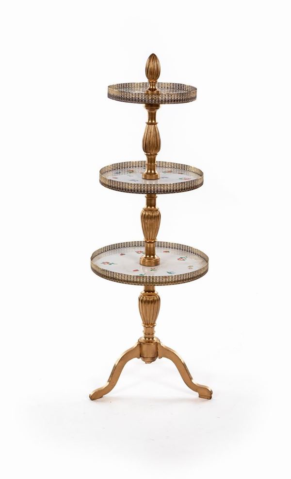 Étagère in legno dorato, XX secolo