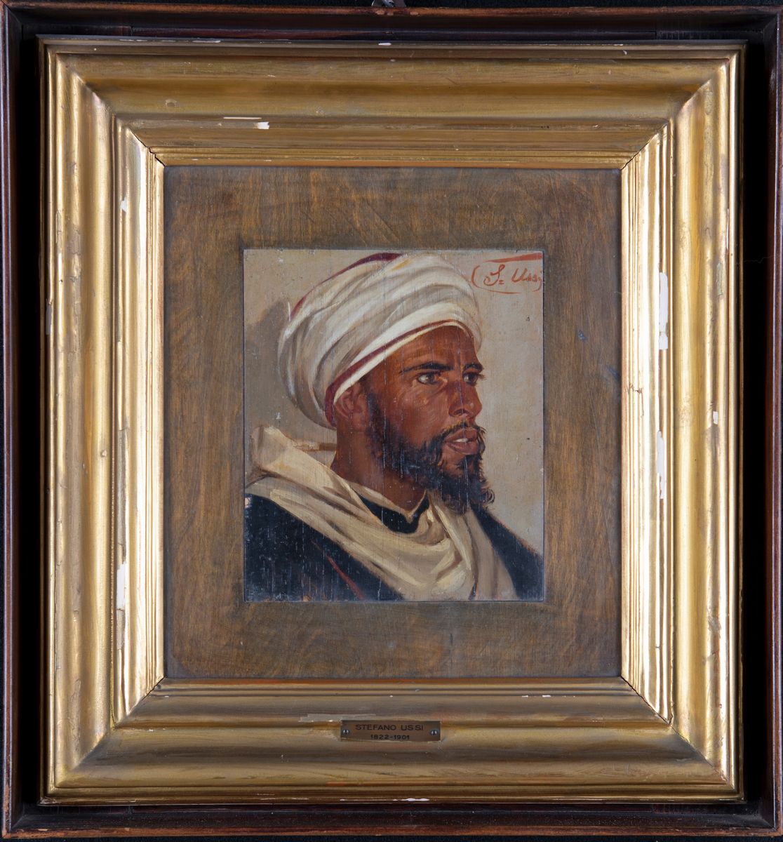 Stefano Ussi - Ritratto di Uomo con Turbante