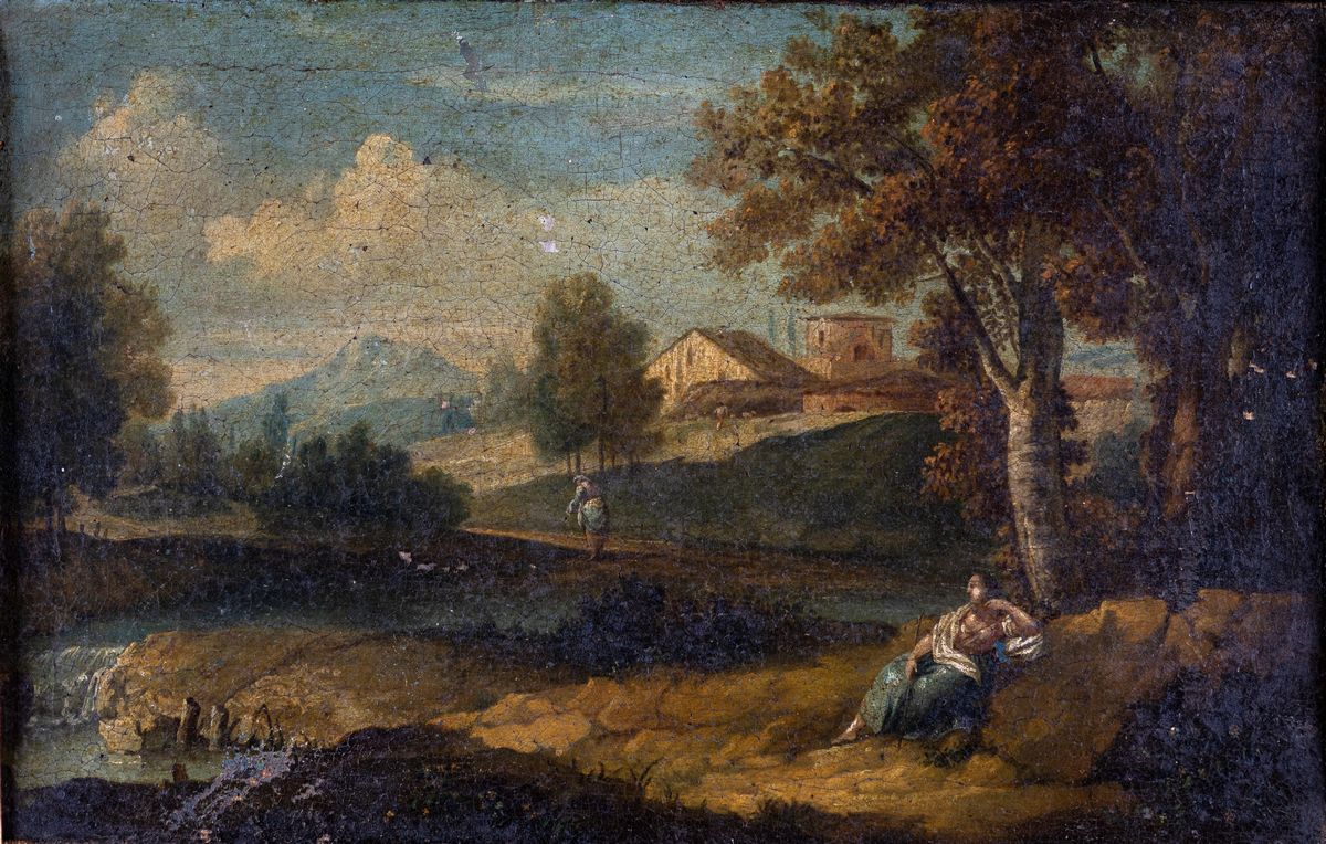 Scuola Romana del XVII Secolo - Coppia di Paesaggi