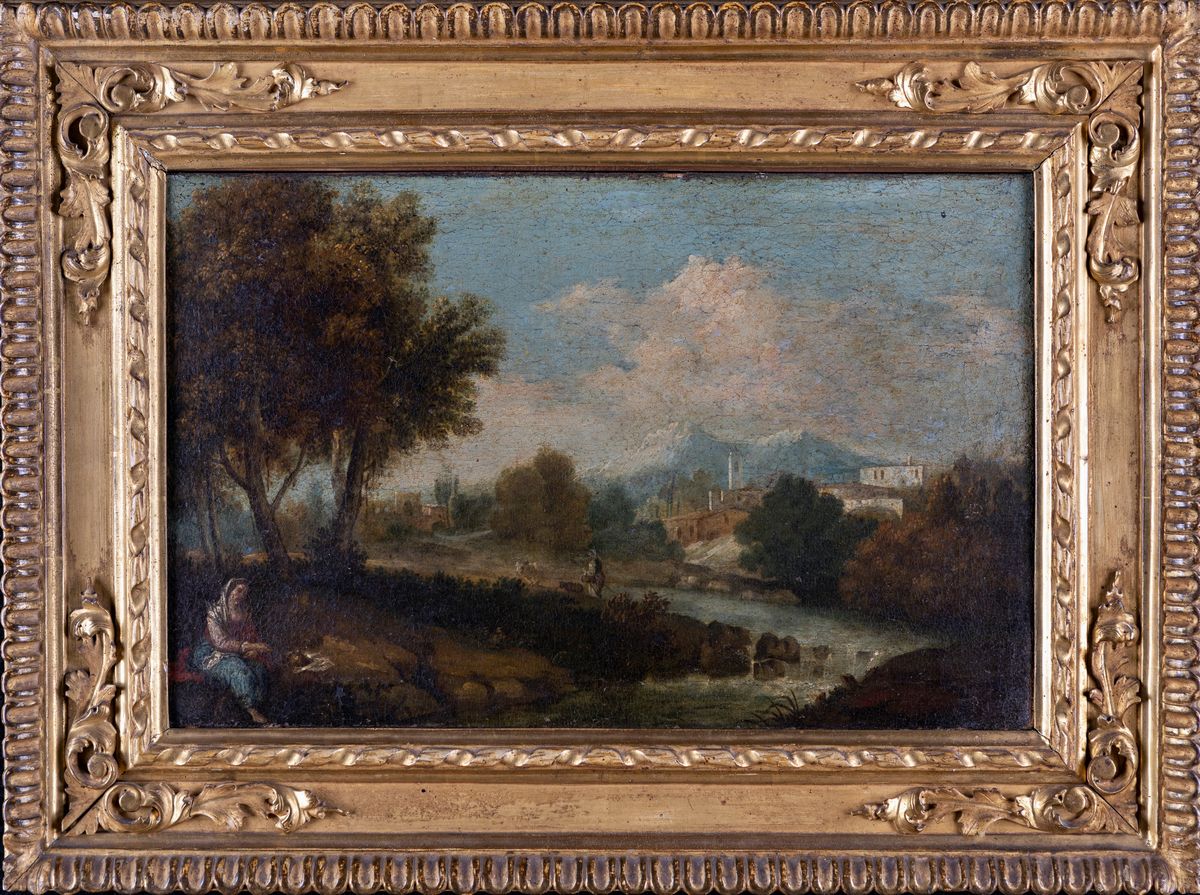 Scuola Romana del XVII Secolo - Coppia di Paesaggi