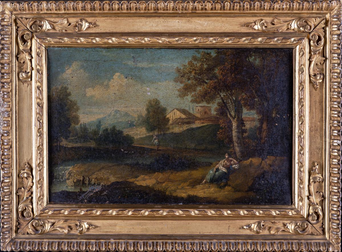 Scuola Romana del XVII Secolo - Coppia di Paesaggi