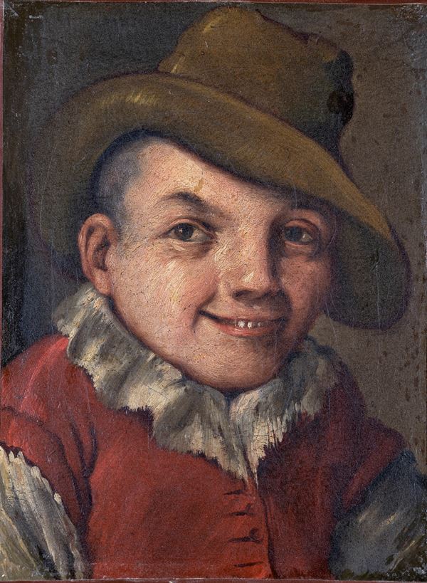 Scuola bolognese del XVIII secolo - Ritratto di nano pitocco