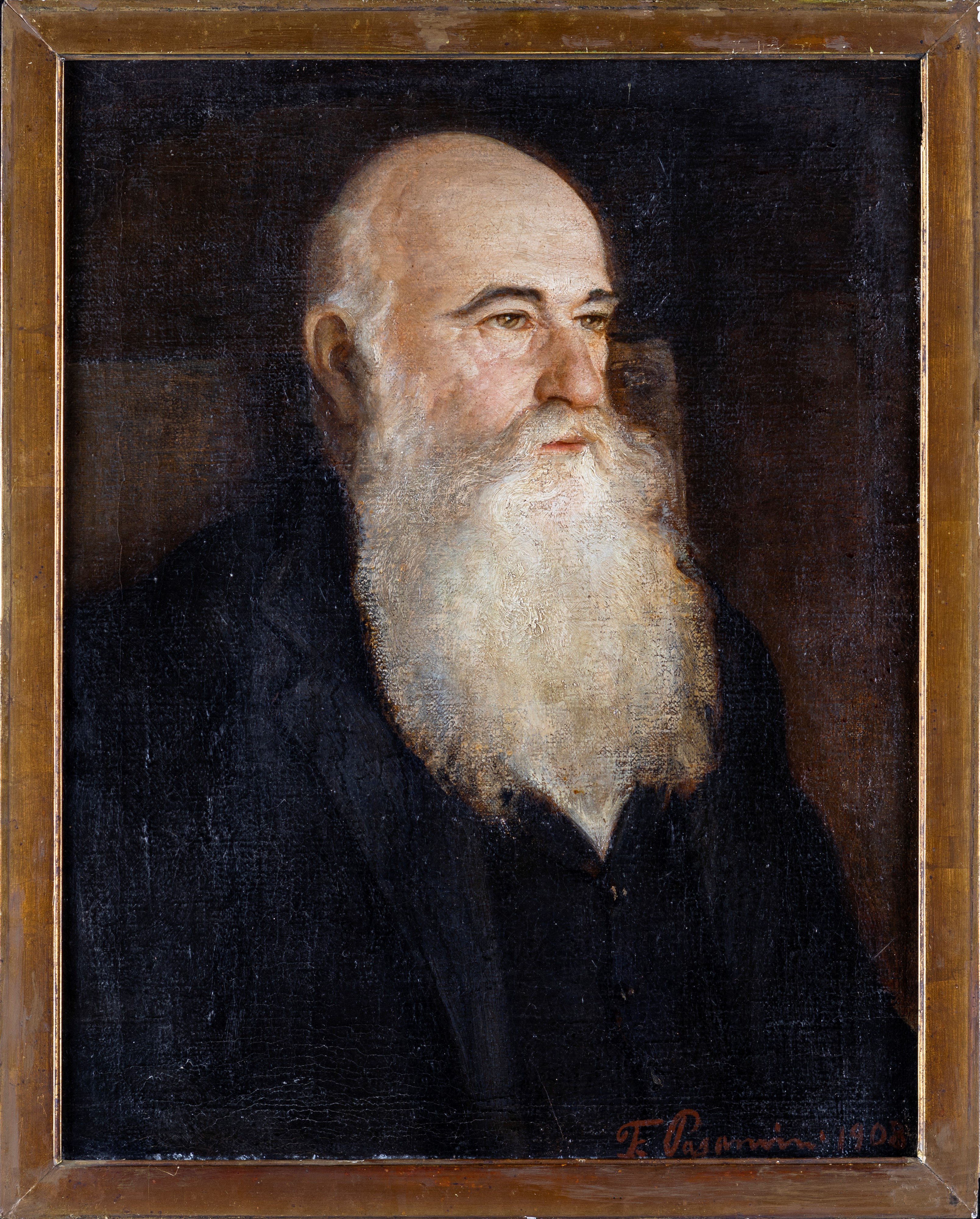 Anonimo del XIX Secolo - Ritratto di Uomo con Barba Bianca, 1908