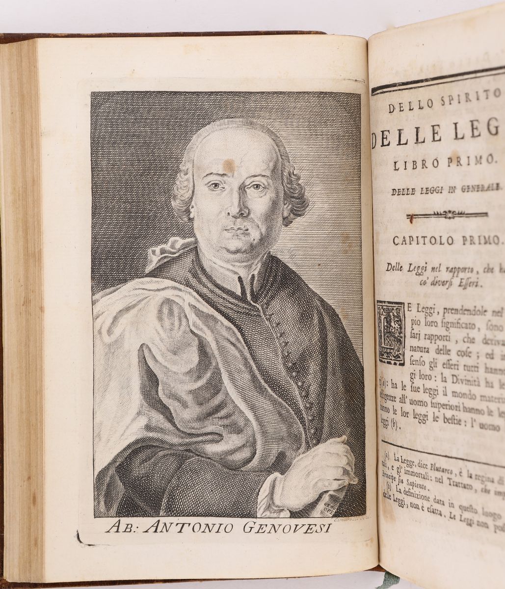 Montesquieu Charles Louis. Spirito delle Leggi con le Note Dell'abate Antonio Genovesi