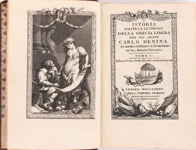 Carlo Denina. Istoria Politica e Letteraria della Grecia Libera Edizione Prima Veneta Diligentiss...