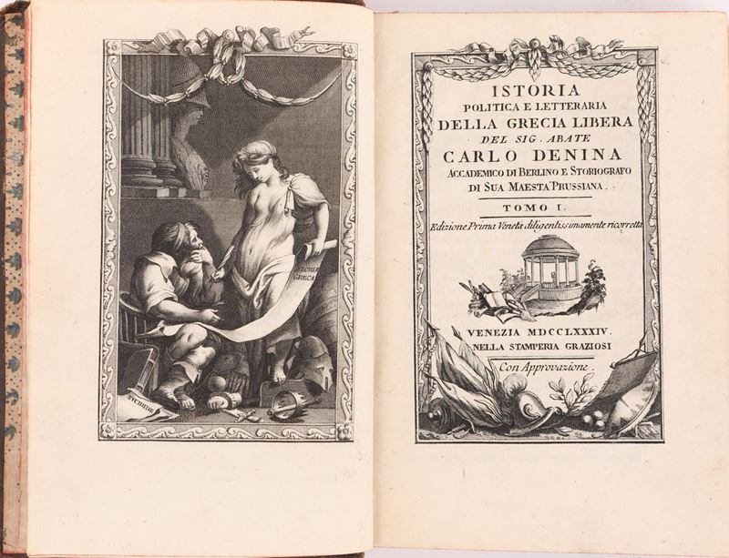 Carlo Denina. Istoria Politica e Letteraria della Grecia Libera Edizione Prima Veneta Diligentiss...