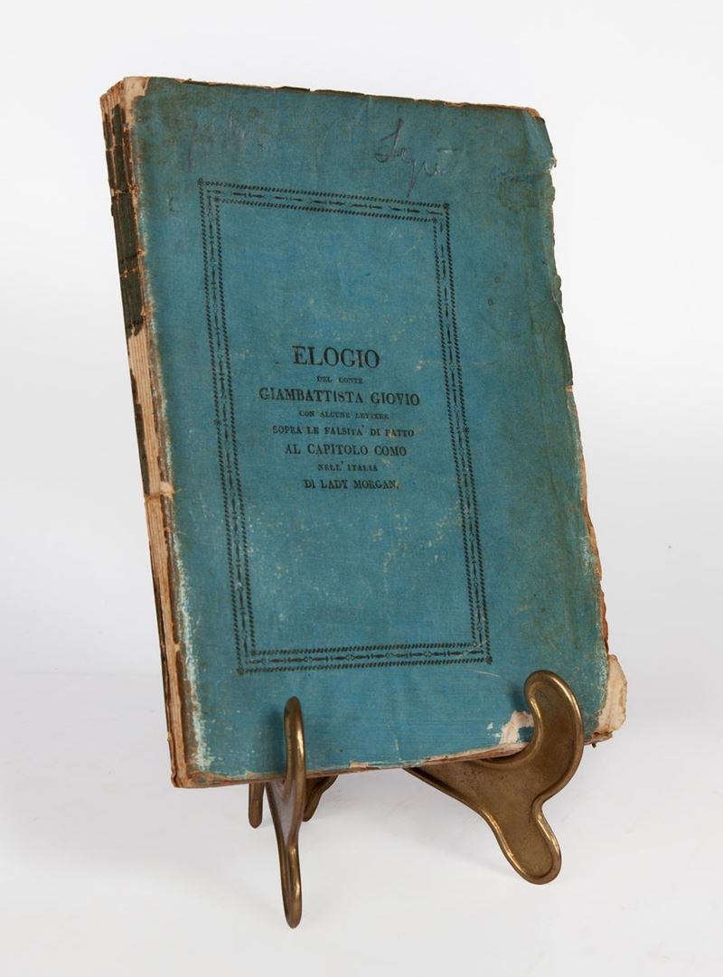 Luigi Catenazzi. Elogio del Conte Giambattista Giovio con Alcune Lettere Sopra le Falsità di Fatt...
