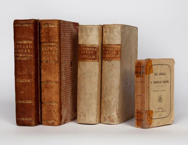 Lotto di cinque volumi del XVIII e del XIX secolo