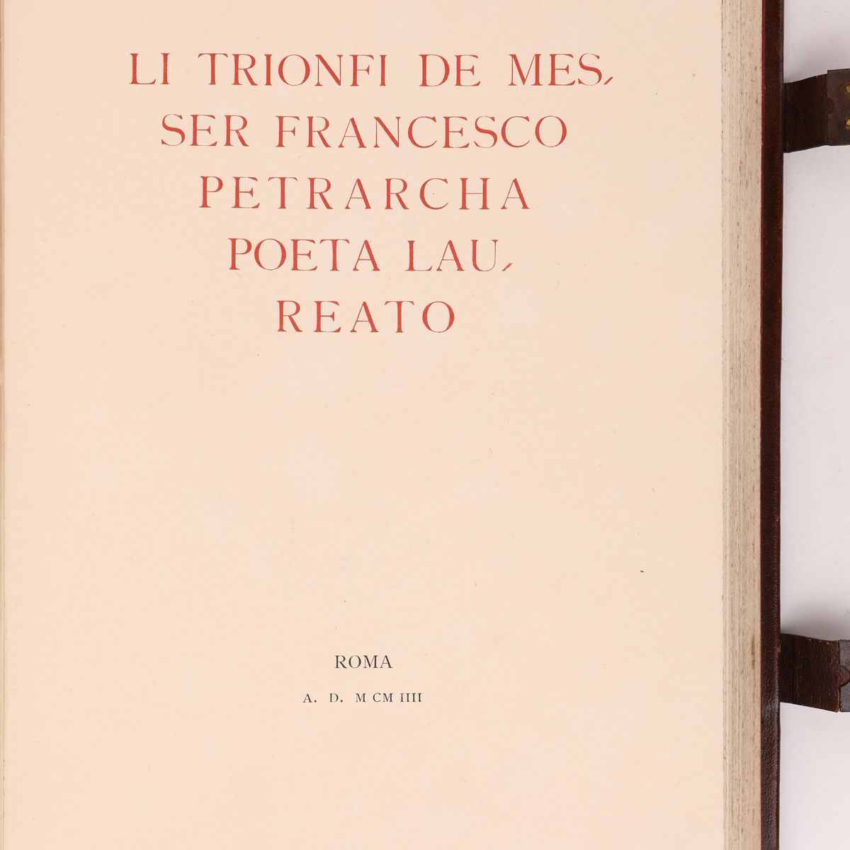 Splendida Legatura Editoriale in Pelle Ad Opera della Legatoria A. Casciani di Roma dei Primi Ann...