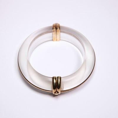 Bracciale Rigido in Argento Dorato e Bachelite.