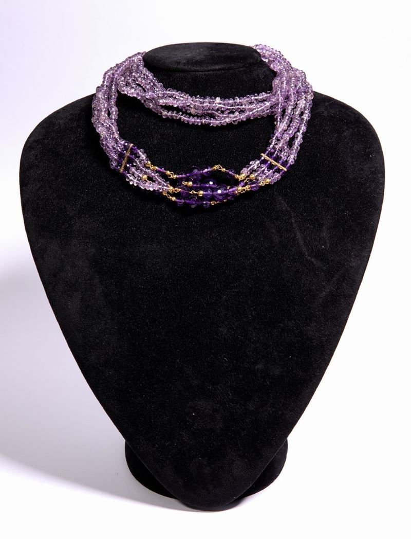 Collana in Ametiste e Oro.