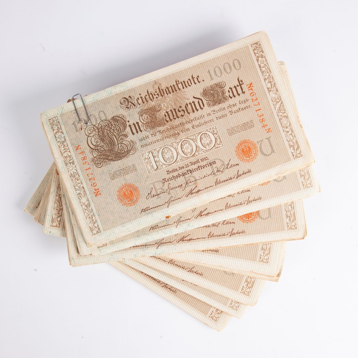 Lotto di 183 Pezzi di Cartamoneta: 12 Esemplari 1.000 Corone 1902 Francesco Giuseppe i Impero Aus...