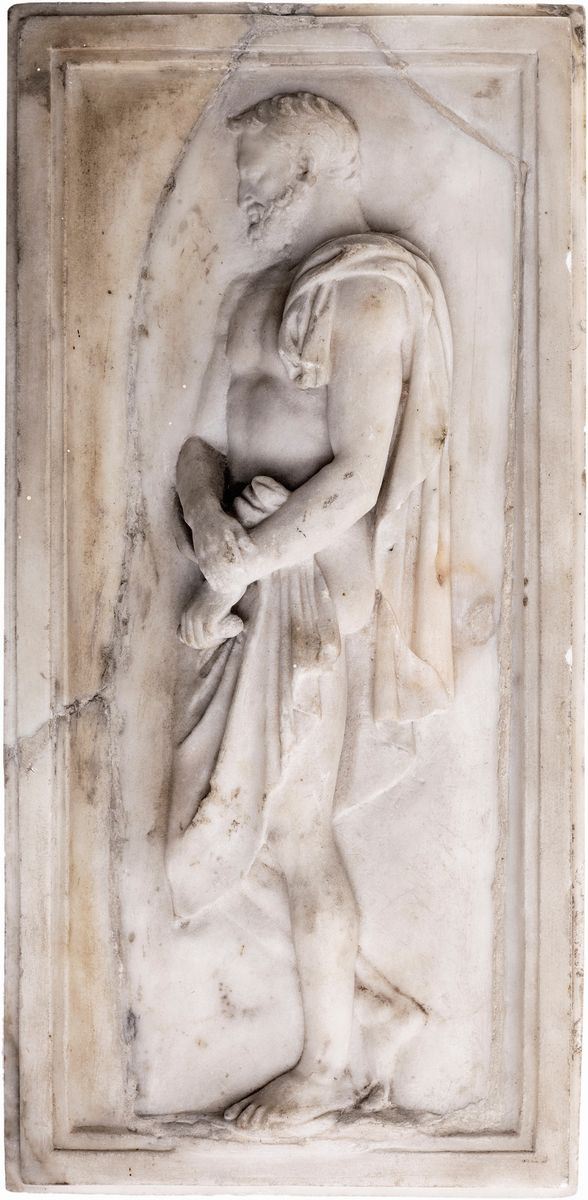 Antico bassorilievo in marmo bianco XVIII secolo