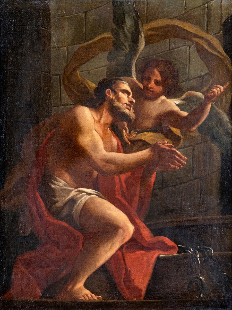 Scuola Romana del XVIII Secolo - San Pietro Liberato Dall'angelo