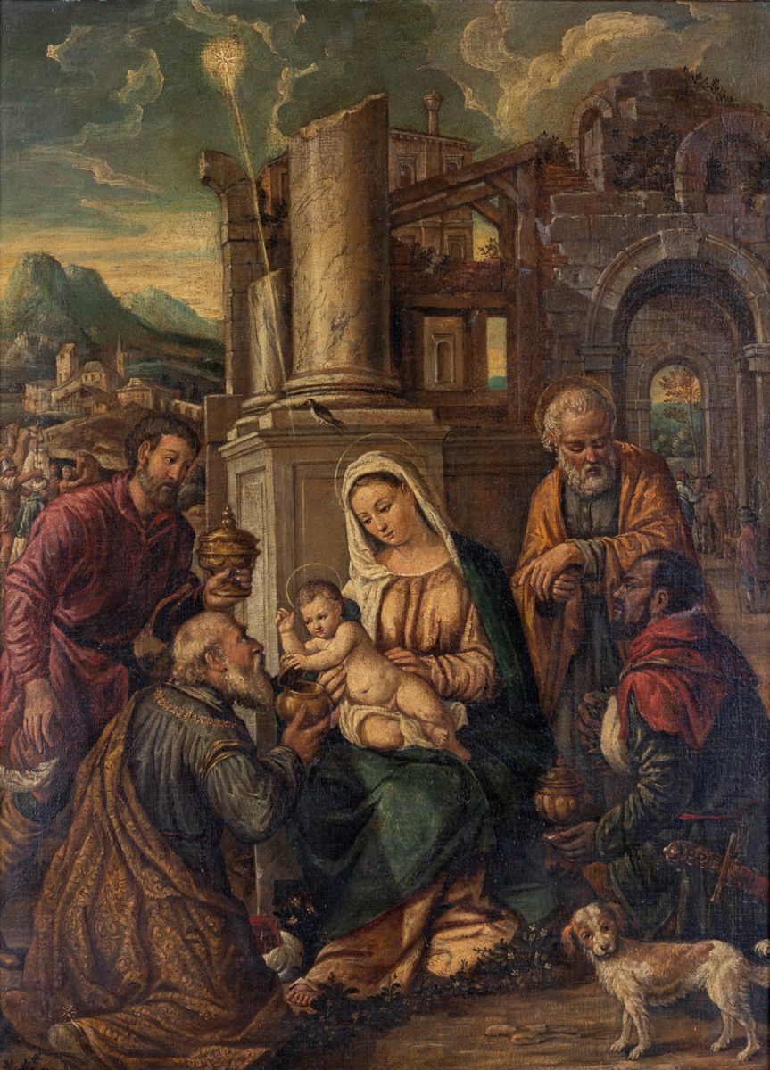 Scuola Lombarda del XVII Secolo - Adorazione dei Magi