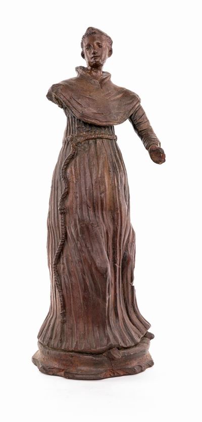 Scultura in Terracotta Patinata Ad Imitazione del Legno, XVIII Secolo