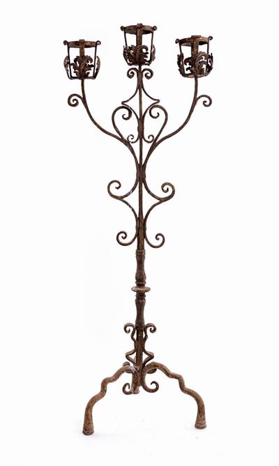 Candelabro in Ferro Battuto XVII Secolo