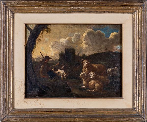 Philipp Peter Roos - Paesaggio con pastore e gregge