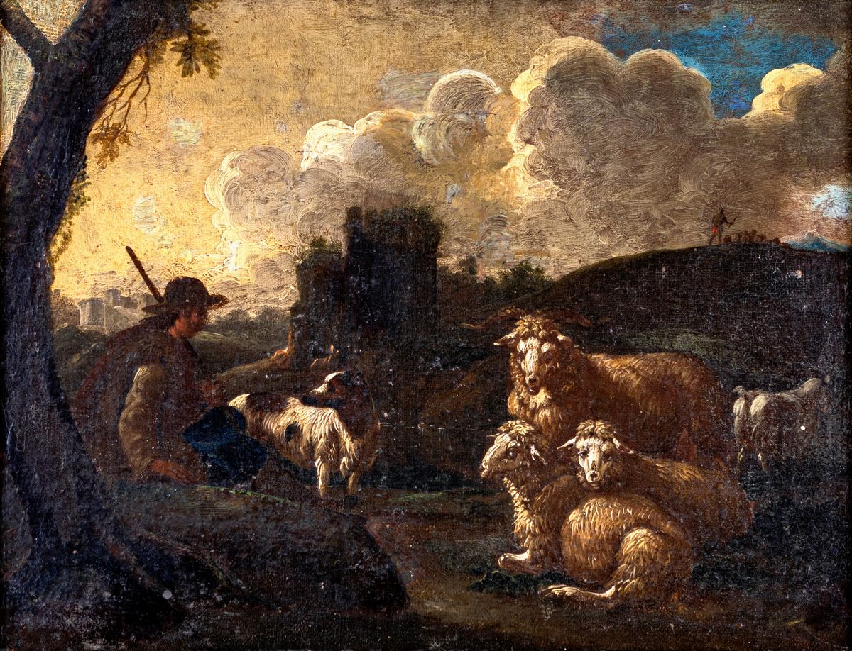Philipp Peter Roos - Paesaggio con Pastore e Gregge
