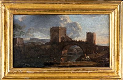 Paesaggio Fluviale con Ponte Nomentano