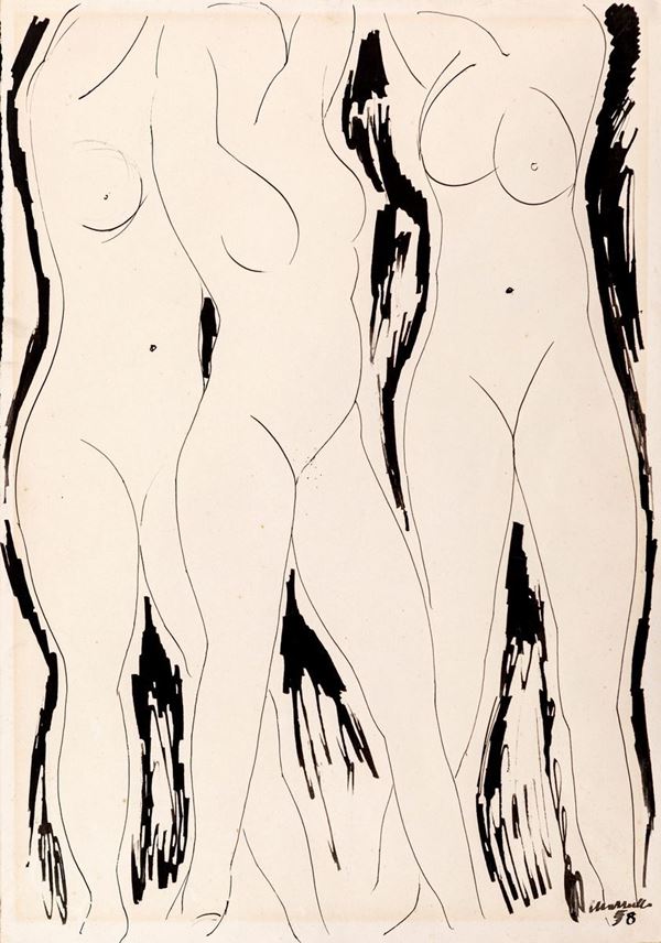 Giuseppe Mazzullo - Studio per nudi di donna