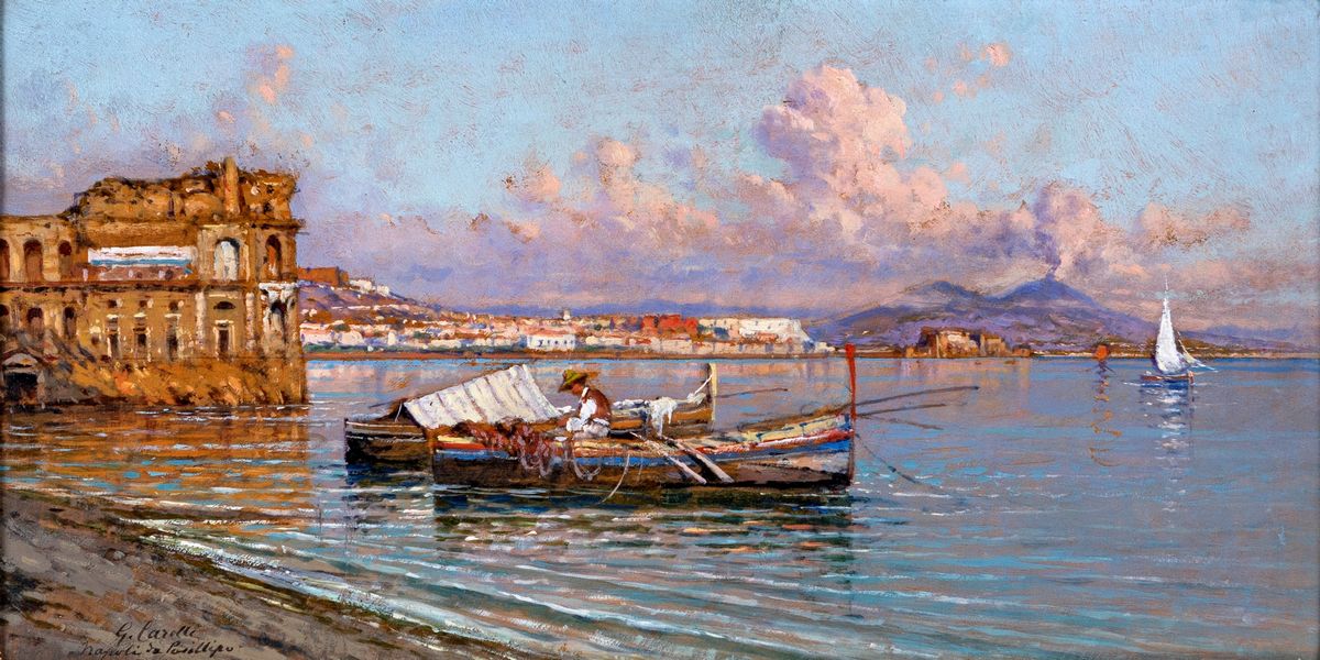 Giuseppe Carelli - Napoli da Posillipo (palazzo Donn'anna)